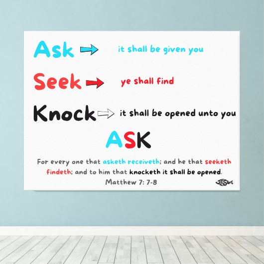 Ask Seek Knock Leinwanddruck (Insitu (Holzboden))