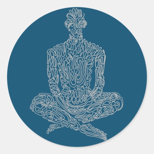 Asketik (Marine mit Graue) Runder Aufkleber (Vorderseite)