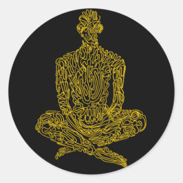 Asketik (schwarz/gelb) runder aufkleber