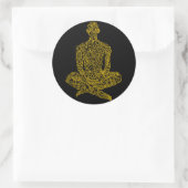 Asketik (schwarz/gelb) runder aufkleber (Tasche)