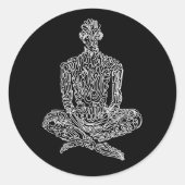 Asketikum (schwarz/weiß) runder aufkleber (Vorderseite)