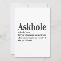 Askhole Definition Unglaublich witzig Gag Wörterbu