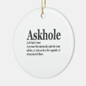 Askhole Definition Unglaublich witzig Gag Wörterbu Keramik Ornament (Links)