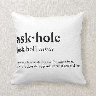 Askhole - Wörterbuchbedeutung Kissen