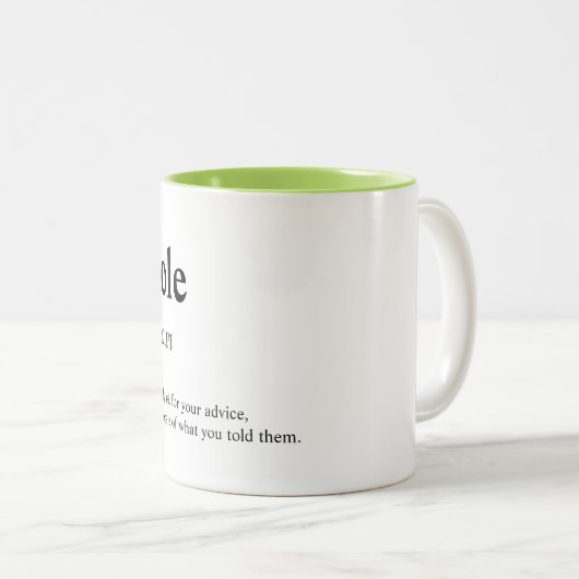 Askhole - Wörterbuchbedeutung Zweifarbige Tasse (VorderseiteRechts)