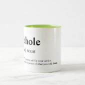 Askhole - Wörterbuchbedeutung Zweifarbige Tasse (Mittel)