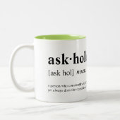 Askhole - Wörterbuchbedeutung Zweifarbige Tasse (Links)