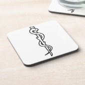 Asklepius-Blut [medizinisches Symbol] Getränkeuntersetzer (Linke Seite)