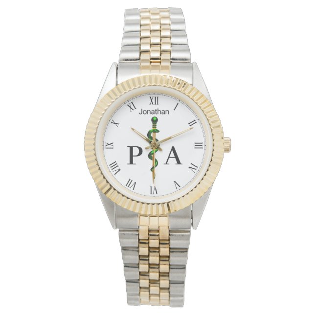 Asklepius Green Medical Physician Assistant Armbanduhr (Vorderseite)