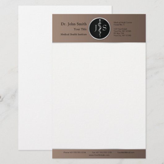 Asklepius Medical Classy Noble Silver Briefpapier (Vorne/Hinten)