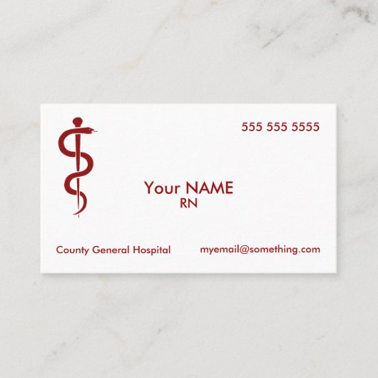 Asklepius White Visitenkarte (Vorderseite)