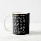 Asl Abc American Sign Language Alphabet Retro Deaf Kaffeetasse (Links)