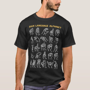 Asl Abc Amerikanische Gebärdensprache Alphabet Ret T-Shirt
