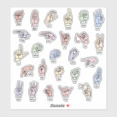ASL ABC Sticker – Bright & Educational Sticker (Blatt)