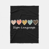 Asl Alphabet American Asl Teacher Sing Language Fleecedecke (Vorderseite)