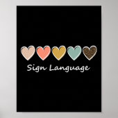 ASL Alphabet American ASL Teacher Sing Language Poster (Vorne)