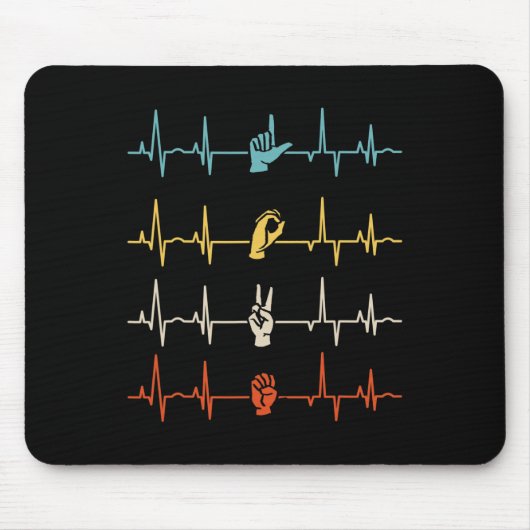 ASL Alphabet American Sing Language ASL Lehrer He Mousepad (Vorne)