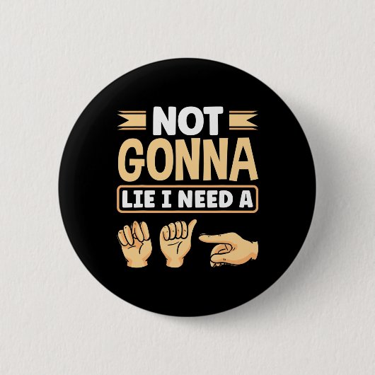 ASL Alphabet American Sing Language ASL Teacher I Button (Vorderseite)