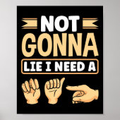 ASL Alphabet American Sing Language ASL Teacher I Poster (Vorne)