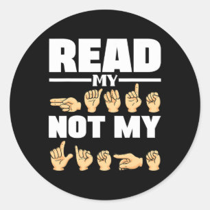 ASL Alphabet American Sing Language ASL Teacher Qu Runder Aufkleber