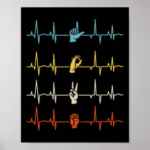 Asl Alphabet Amerikanische Gebärdensprache Asl-Leh Poster