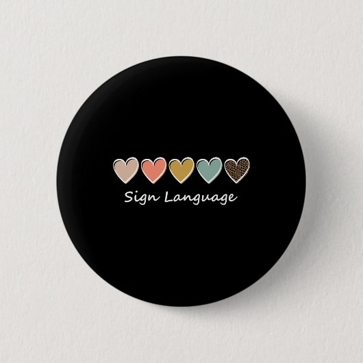Asl Alphabet Amerikanischer Asl-Lehrer Sing Sprach Button (Vorderseite)
