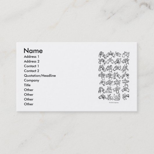 ASL Alphabet Business Card Visitenkarte (Vorderseite)