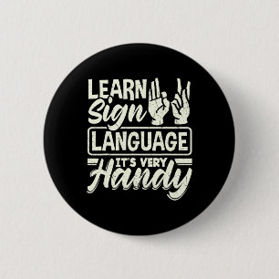 Asl-Alphabet-Lehrer Amerikanische Gebärdensprache Button