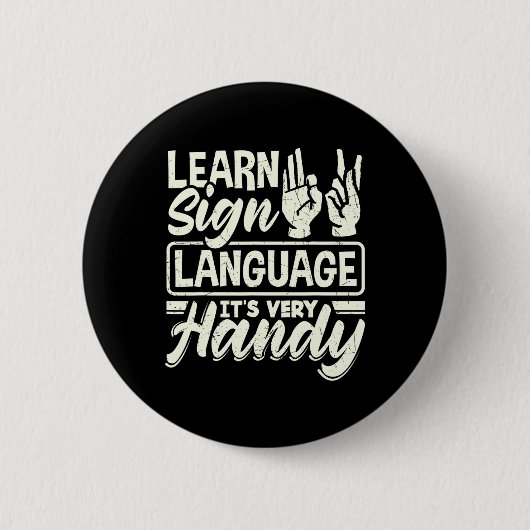 Asl-Alphabet-Lehrer Amerikanische Gebärdensprache  Button (Vorderseite)