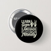 Asl-Alphabet-Lehrer Amerikanische Gebärdensprache  Button (Vorne & Hinten)