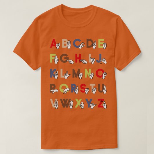ASL Alphabet Sign Language Country T-Shirt (Design vorne)