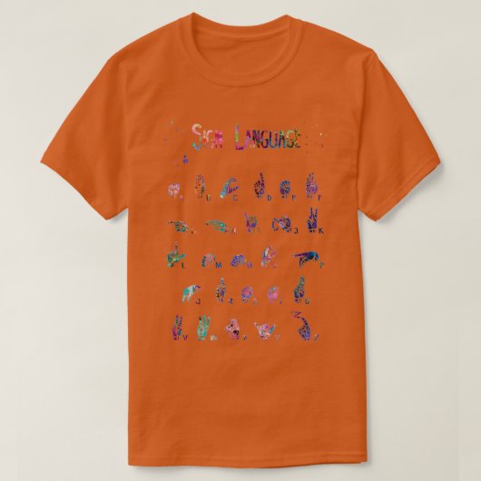 ASL Alphabet Sign Language T-Shirt (Design vorne)