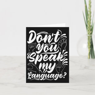 Asl Alphabet Sprich, du sprichst meinen amerikanis Karte