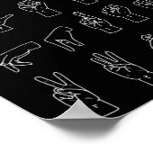 ASL Alphabet Teacher American Sing Language ASL Ch Poster (Ecke)