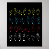 ASL Alphabet Teacher American Sing Language ASL Ch Poster (Vorne)