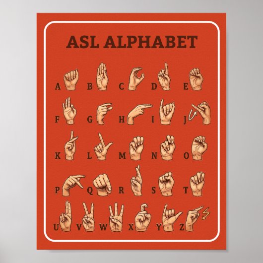ASL-Alphabetposter Poster (Vorne)