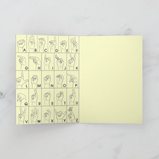 ASL American Sign Language A to Z Karte (Innenseite)