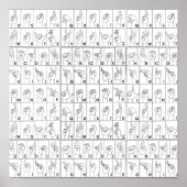 ASL American Sign Language Alphabet A bis Z Buchst Poster (Vorne)