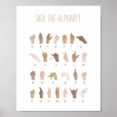 ASL American Sign Language Alphabet Poster (Vorne)