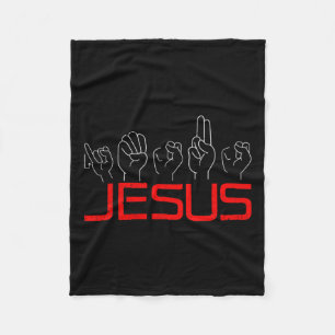 Asl American Sign Language Christlich Deaf Awarene Fleecedecke
