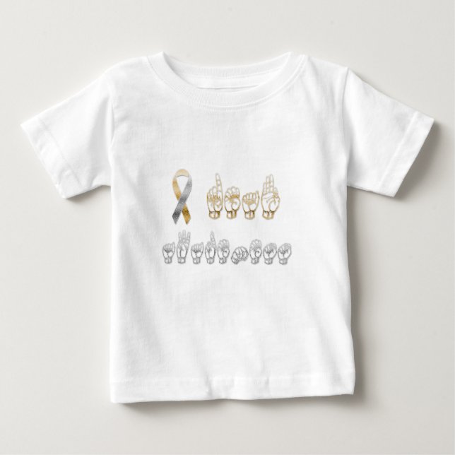 ASL American Sign Language Deaf Awareness Baby T-shirt (Vorderseite)