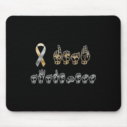 ASL American Sign Language Deaf Awareness Mousepad (Vorne)