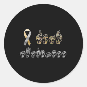 ASL American Sign Language Deaf Awareness Runder Aufkleber
