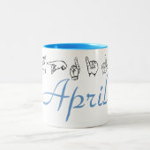 ASL American Sign Language Fingerbuchstaben vom 2. Zweifarbige Tasse (Mittel)
