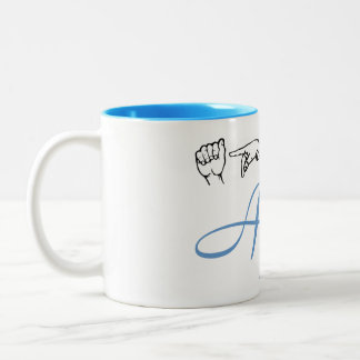 ASL American Sign Language Fingerbuchstaben vom 2. Zweifarbige Tasse