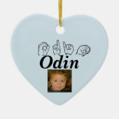 ASL American Sign Language Fingersprich Odin Keramik Ornament (Vorne)