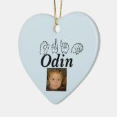 ASL American Sign Language Fingersprich Odin Keramik Ornament (Links)
