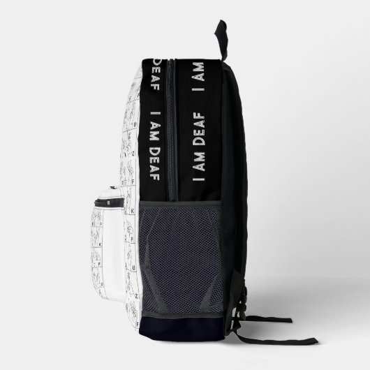 ASL American Sign Language I Am Deaf Backpack Bedruckter Rucksack (Rechts)