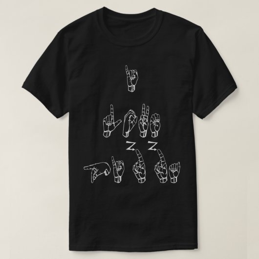 ASL American Sign Language I Liebe Pizza T T-Shirt (Design vorne)