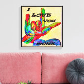 ASL American Sign Language I LIEBE SIE MEHR 2 Leinwanddruck (Insitu (Wohnzimmer))